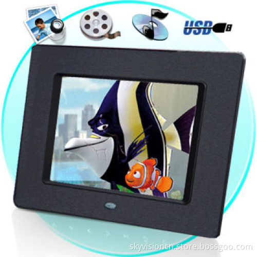 8-inch metal brushed digital photo frame with high resolution, auto copy/play HD video
